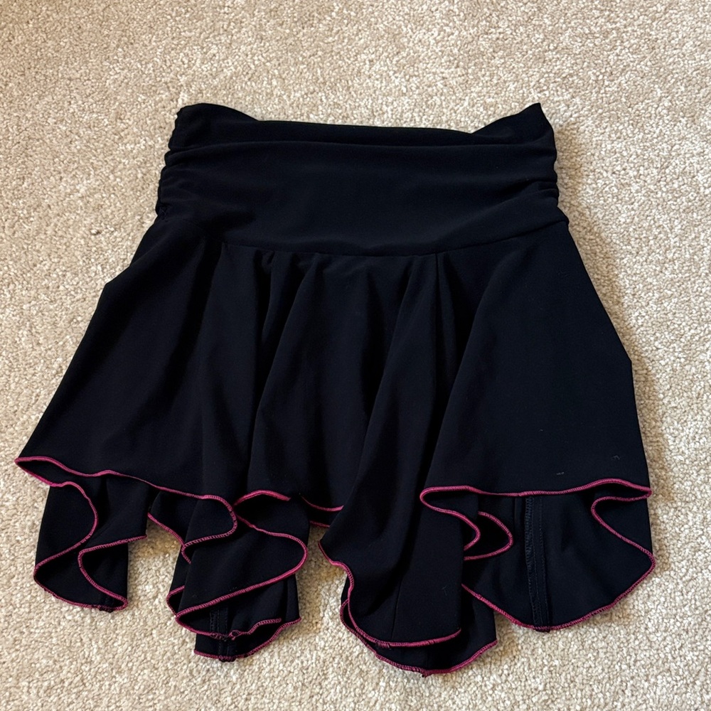 Black Skirt with Pink Trim
